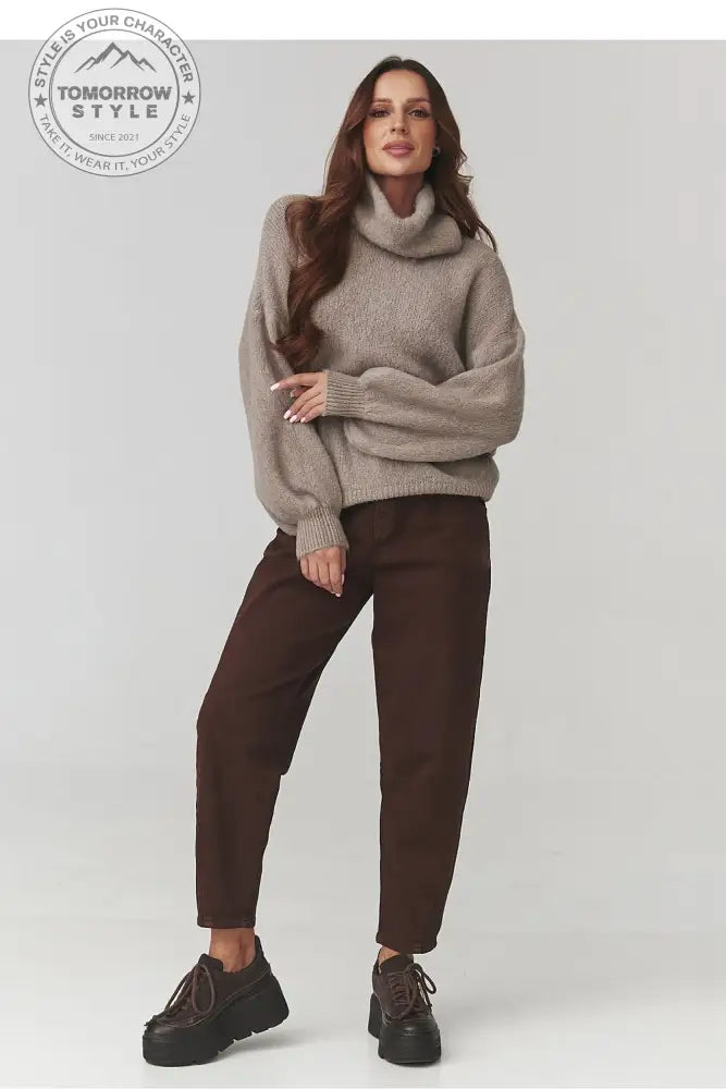 Rollkragenpullover Model 220791 Makadamia - Tomorrow Style