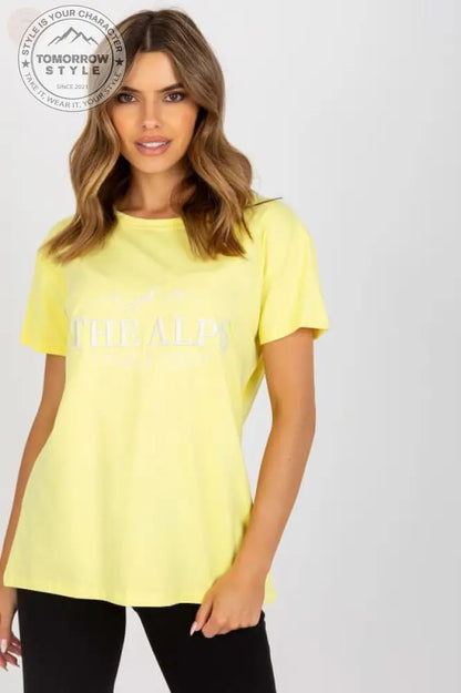 Schickes Damen T-Shirt mit kurzen Ärmeln und Deko - Schriftzug - Tomorrow Style