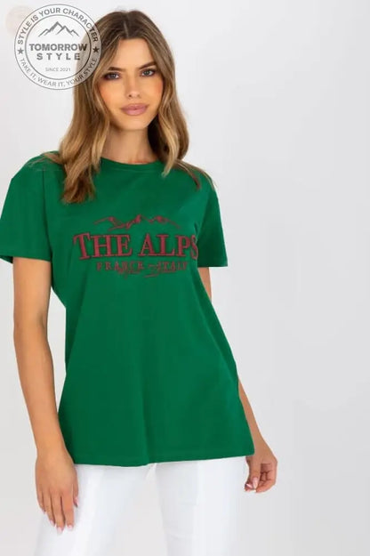 Schickes Damen T-Shirt mit kurzen Ärmeln und Deko - Schriftzug - Tomorrow Style