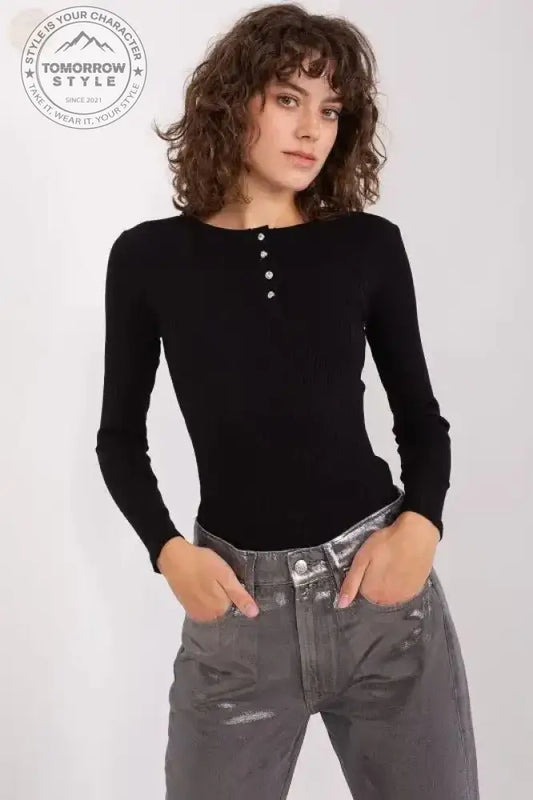 Schimmernde gestreifte Bluse: Eleganter Zirkon - Knopfverschluss - Tomorrow Style