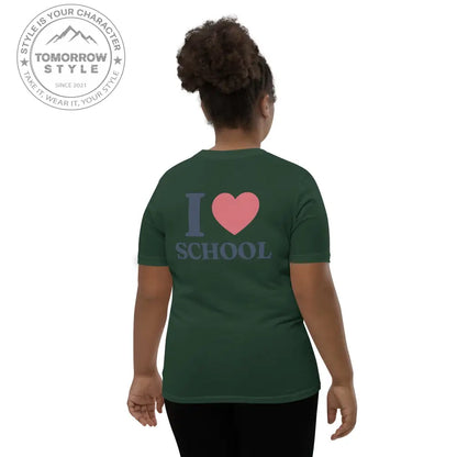 Schul - Liebe auf den Punkt gebracht!“ – Mädchen Kurzarm T-Shirt mit stylischem „Ich liebe die Schule!“ - Motiv - Tomorrow Style