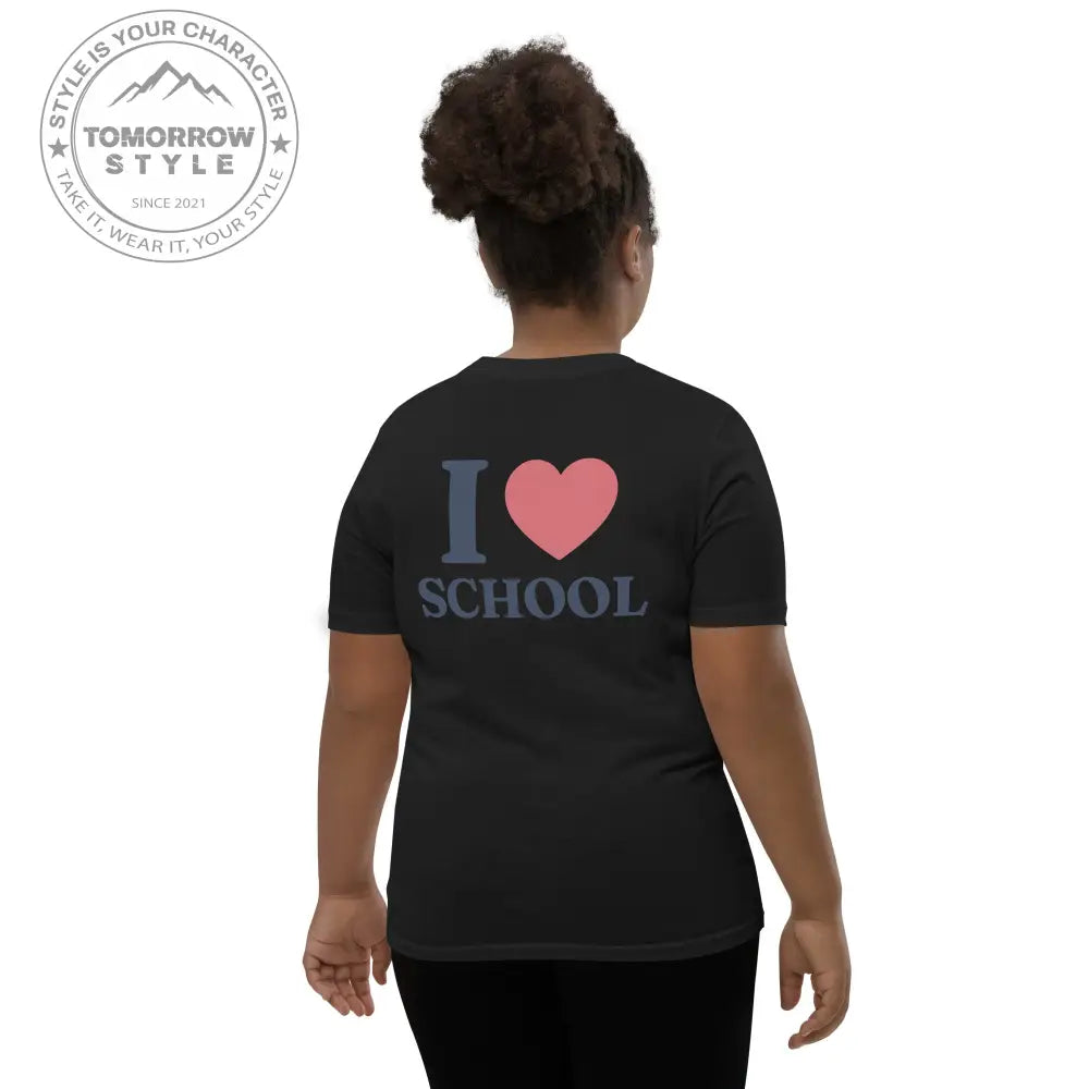 Schul - Liebe auf den Punkt gebracht!“ – Mädchen Kurzarm T-Shirt mit stylischem „Ich liebe die Schule!“ - Motiv - Tomorrow Style