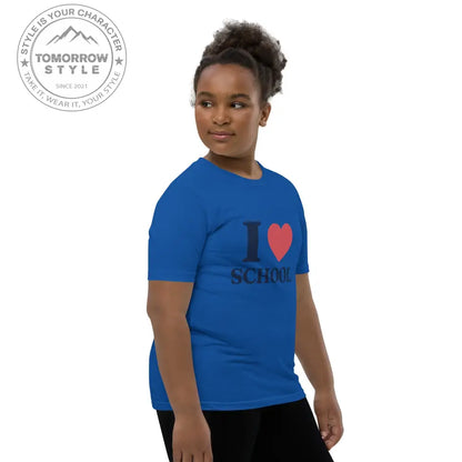 Schul - Liebe auf den Punkt gebracht!“ – Mädchen Kurzarm T-Shirt mit stylischem „Ich liebe die Schule!“ - Motiv - Tomorrow Style