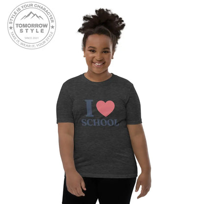 Schul - Liebe auf den Punkt gebracht!“ – Mädchen Kurzarm T-Shirt mit stylischem „Ich liebe die Schule!“ - Motiv - Tomorrow Style