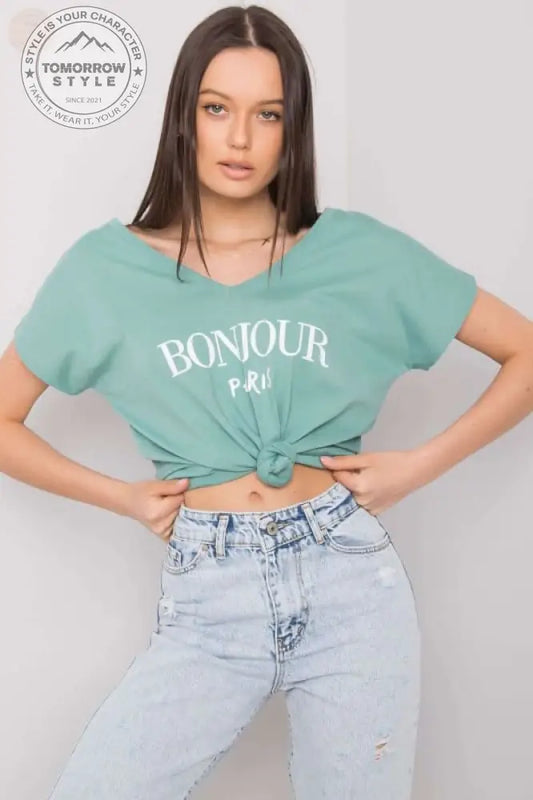 Sparkling V - Neck Short - Sleeve T-Shirt - Kurzärmeliges T-Shirt - Tomorrow Style