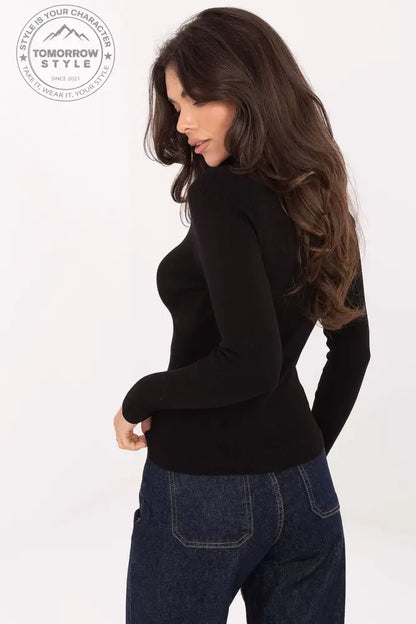 Stilvoller Damenpullover mit V - Ausschnitt und zartem Dekor - Tomorrow Style