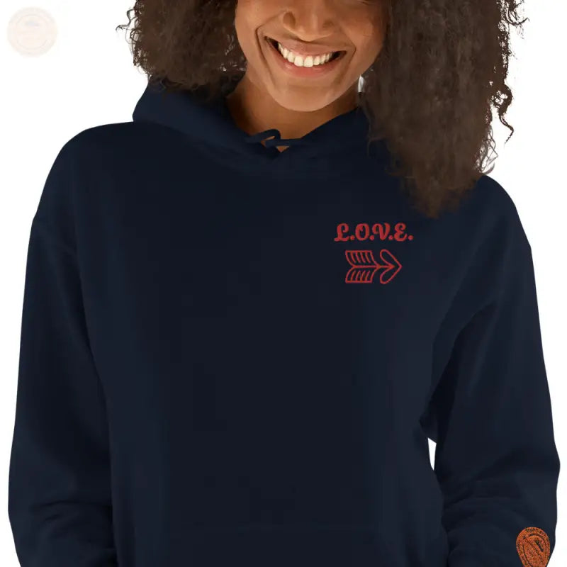 Bestickte Damen Hoodie - Navy / S