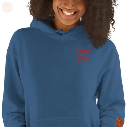 Bestickte Damen Hoodie - Indigoblau / S