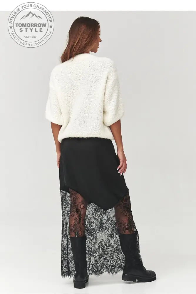 Stylischer Bouclé - Pullover mit Ellenbogenärmeln - Tomorrow Style