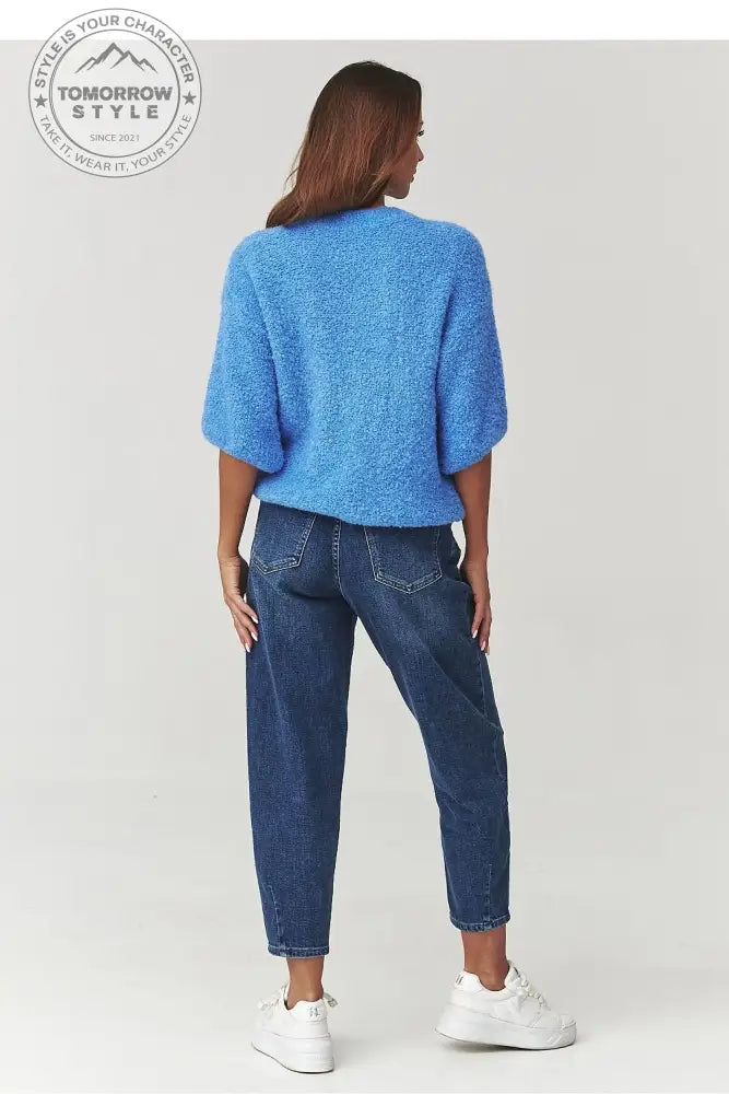 Stylischer Bouclé - Pullover mit Ellenbogenärmeln - Tomorrow Style