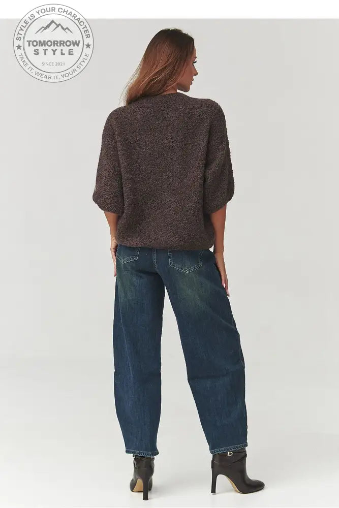 Stylischer Bouclé - Pullover mit Ellenbogenärmeln - Tomorrow Style