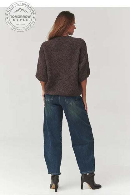 Stylischer Bouclé - Pullover mit Ellenbogenärmeln - Tomorrow Style