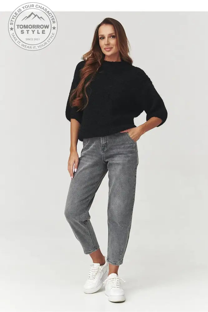 Stylischer Bouclé - Pullover mit Ellenbogenärmeln - Tomorrow Style