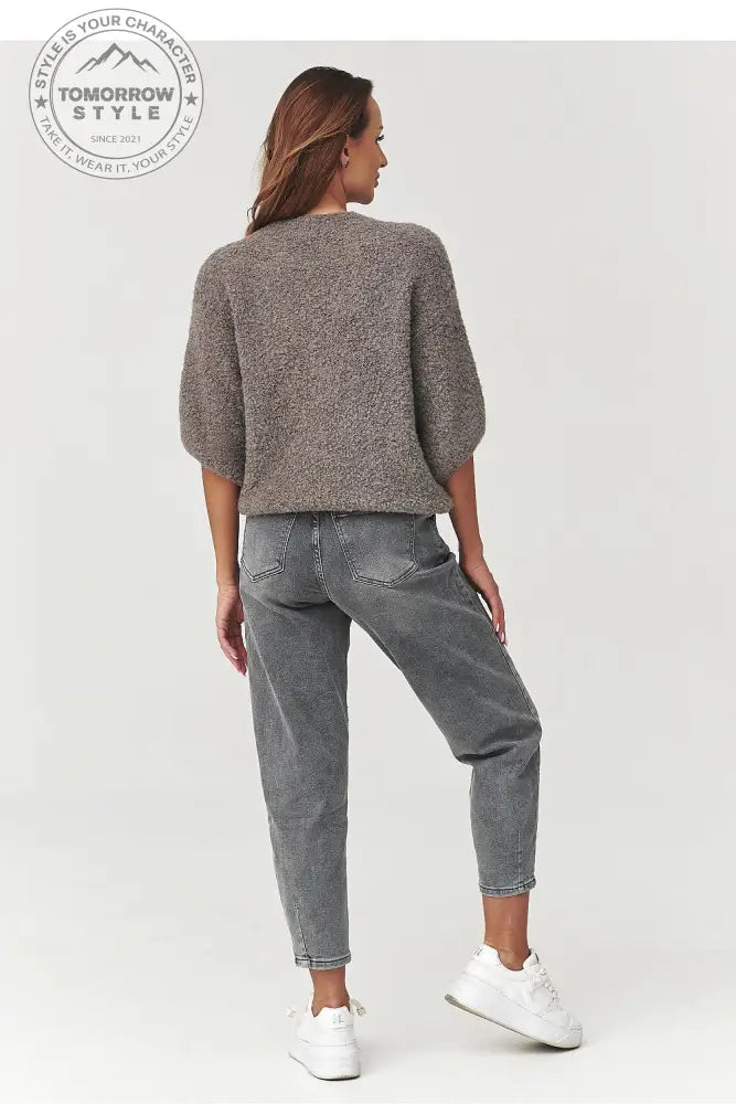 Stylischer Bouclé - Pullover mit Ellenbogenärmeln - Tomorrow Style