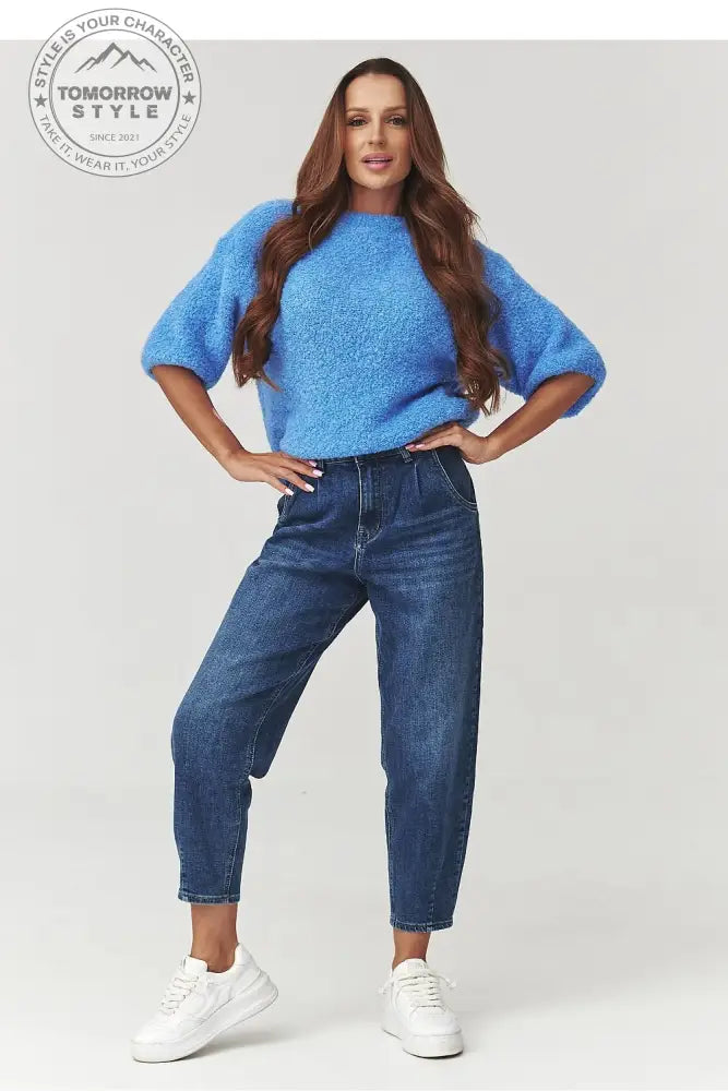 Stylischer Bouclé - Pullover mit Ellenbogenärmeln - Tomorrow Style