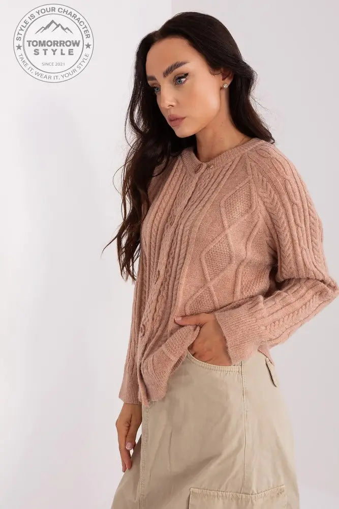 Stylisher Rundhals-Cardigan mit Knopfdetails - Tomorrow Style