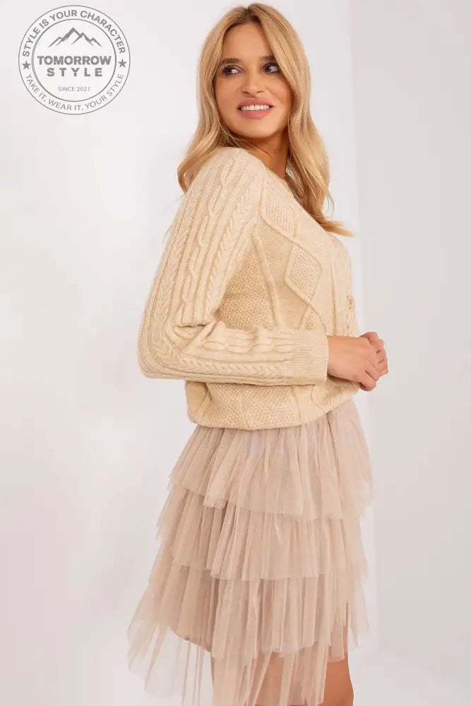 Stylisher Rundhals-Cardigan mit Knopfdetails - Tomorrow Style