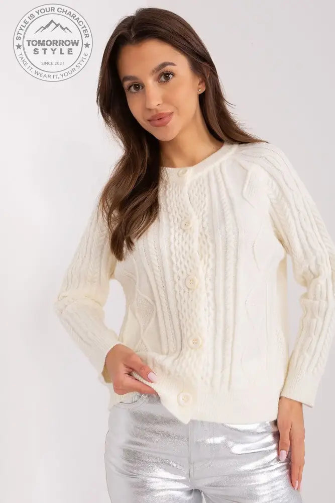 Stylisher Rundhals-Cardigan mit Knopfdetails - Tomorrow Style