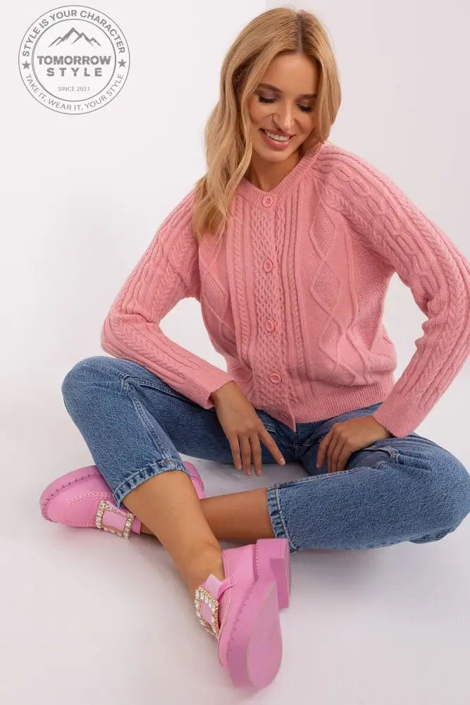 Stylisher Rundhals-Cardigan mit Knopfdetails - Tomorrow Style