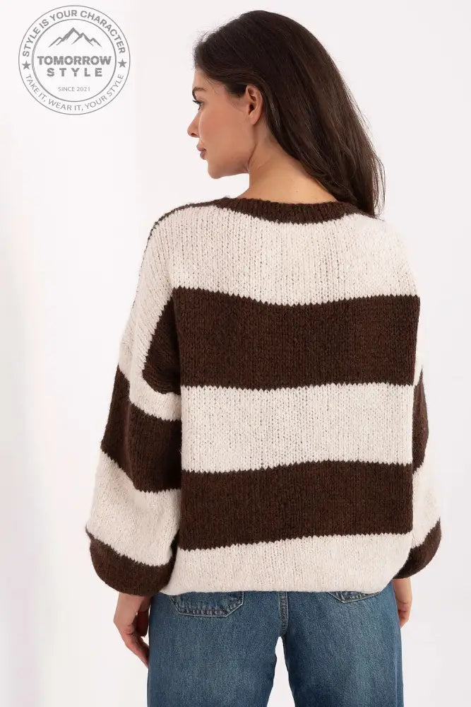 Trendige Oversize - Strickjacke mit Ballonärmeln für Damen - Tomorrow Style