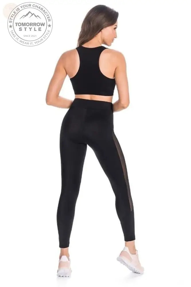 Ultimative schwarze Mesh - Damen - Leggings für eine schöne Silhouette - Tomorrow Style
