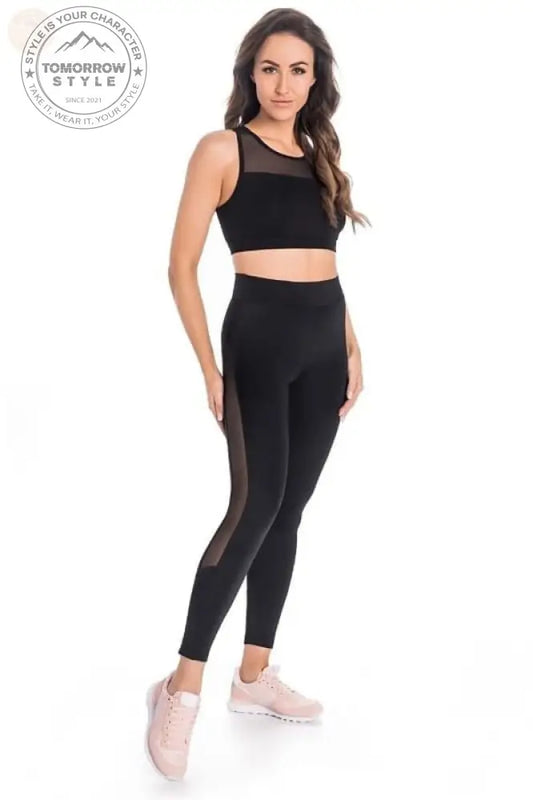 Ultimative schwarze Mesh - Damen - Leggings für eine schöne Silhouette - Tomorrow Style