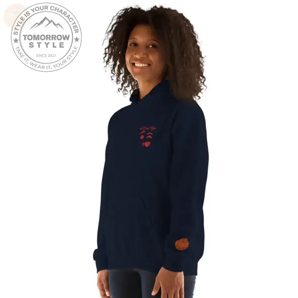 Bestickte Damen Hoodie - Navy / S