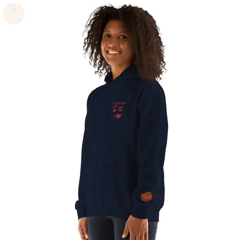 Bestickte Damen Hoodie - Navy / S