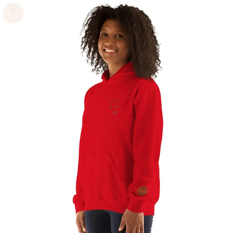 Bestickte Damen Hoodie - Rot / S