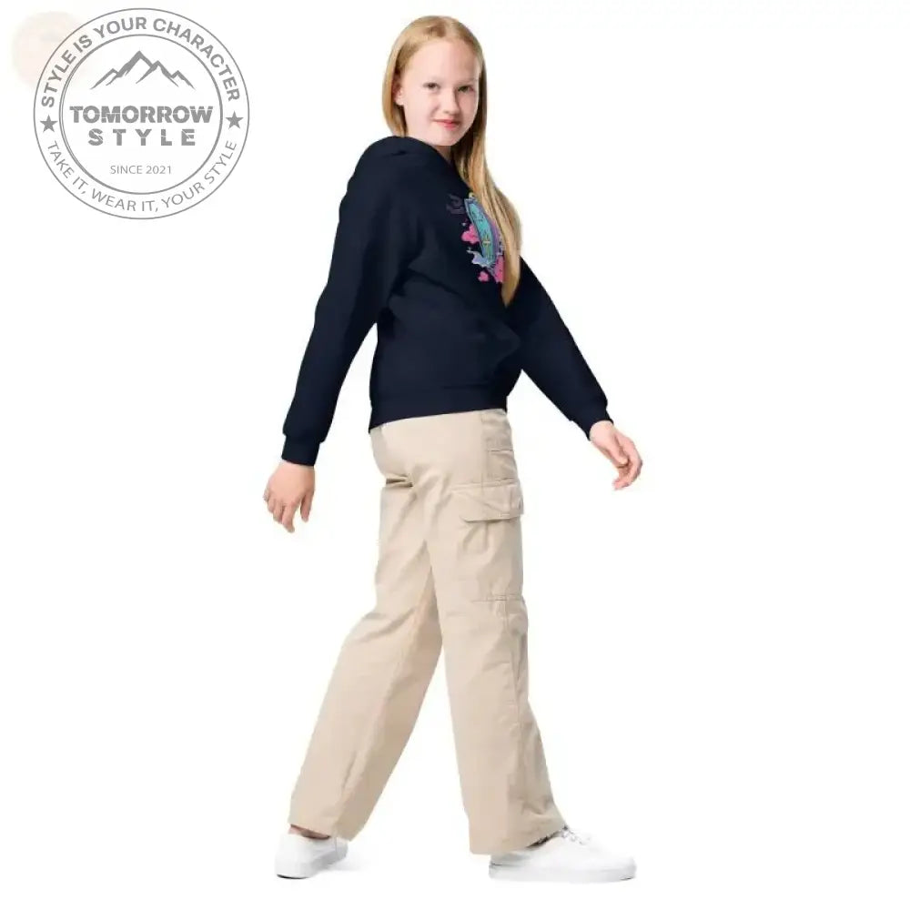 Ultimativer Komfort: Kapuzenpullover aus schwerer Mischung für aktive Mädchen - Tomorrow Style