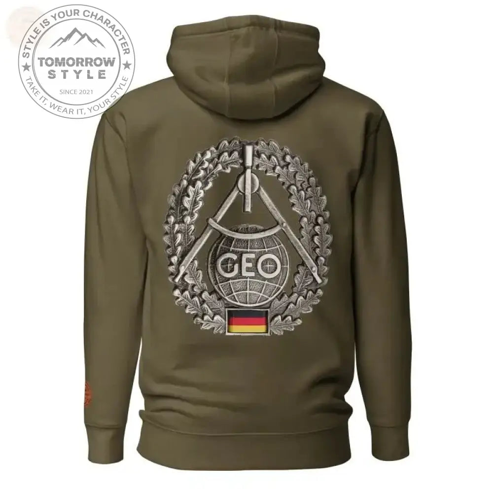 Ultimativer Komfort: Premium - Hoodie der Bundeswehr mit Topographie - Truppenabzeichen - Tomorrow Style