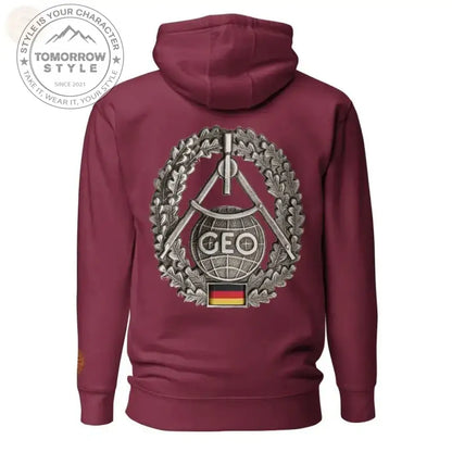 Ultimativer Komfort: Premium - Hoodie der Bundeswehr mit Topographie - Truppenabzeichen - Tomorrow Style